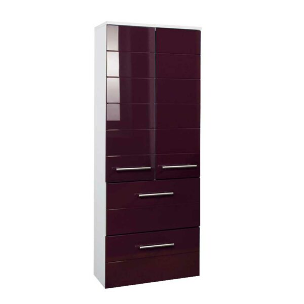 Star Möbel Badezimmerschrank in Aubergine Hochglanz modern