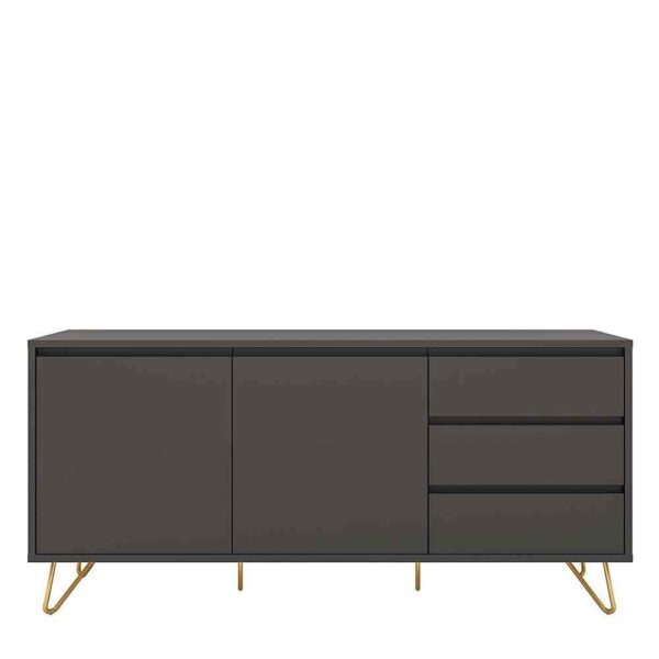 Rodario Esszimmersideboard in Grau und Goldfarben 150 cm breit